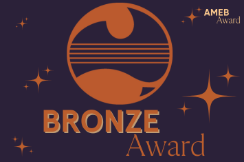"Bronze Award" logo and AMEB circle logo