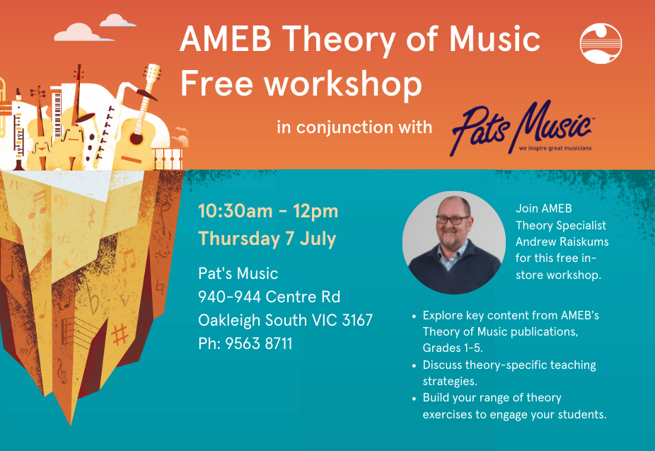 AMEB theory of music workshop invite and information