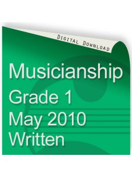 Musicianship May 2010 Grade 1 Written