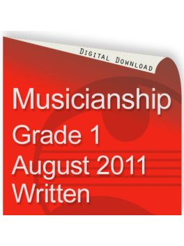 Musicianship August 2011 Grade 1 Written