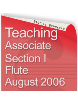 Teacher of Music Associate Section I Flute August 2006