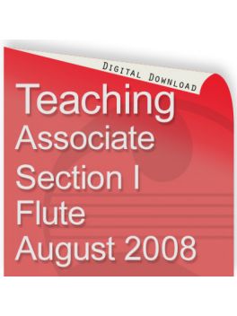 Teacher of Music Associate Section I Flute August 2008