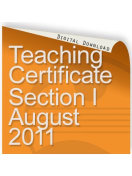 Teacher of Music Certificate Section I 2011